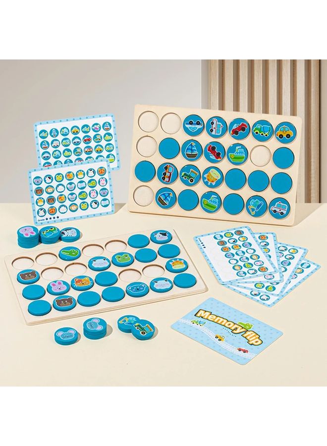 Car Memory Matching Puzzle Game For Kids Educational Wooden Toy Thinking Training - Image 1